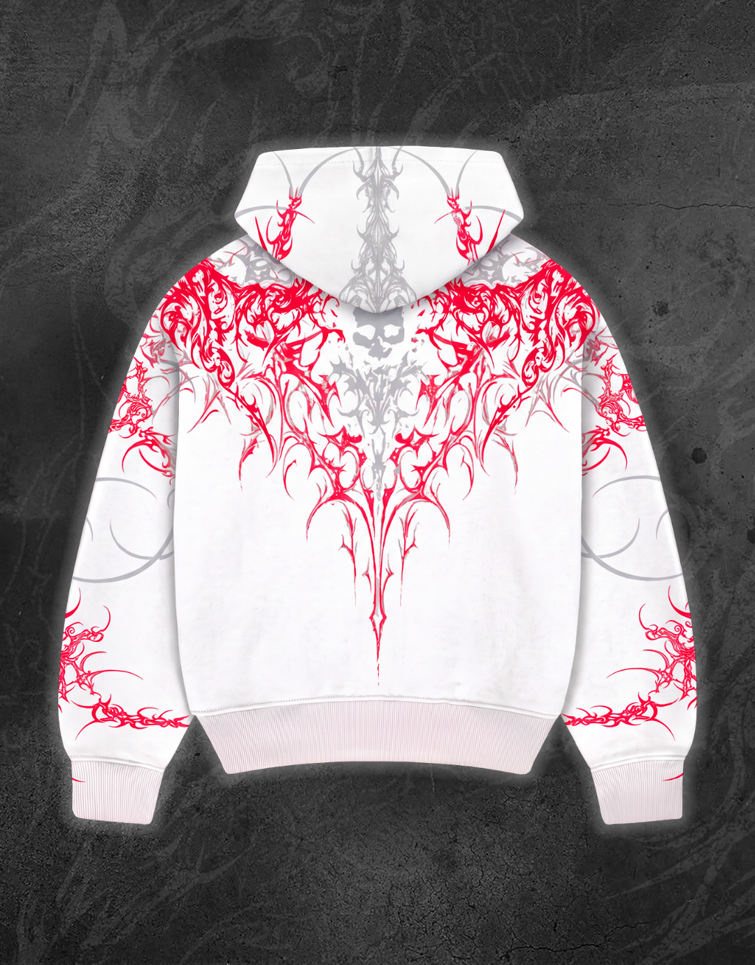 WHITE SKULL ZIP-UP