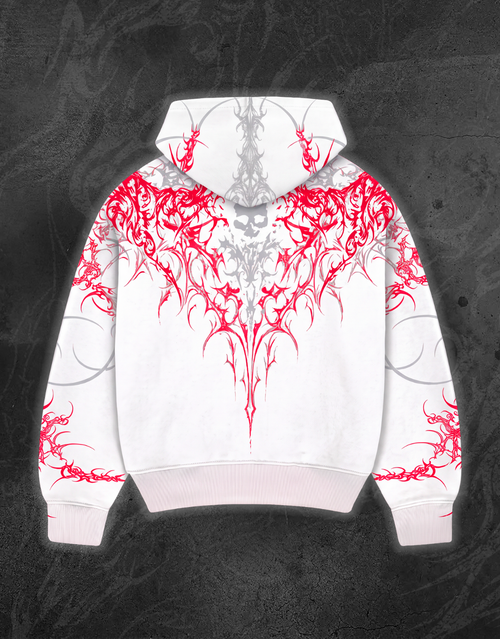 WHITE SKULL ZIP-UP