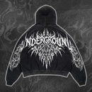 BLACK "UNDERGROUND" REFLECTIVE HOODIE