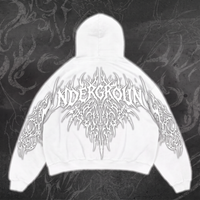 WHITE "UNDERGROUND" REFLECTIVE HOODIE